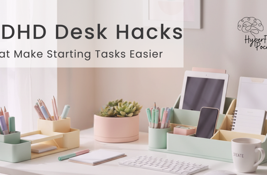 Organized home office desk with minimal clutter and clear workspace