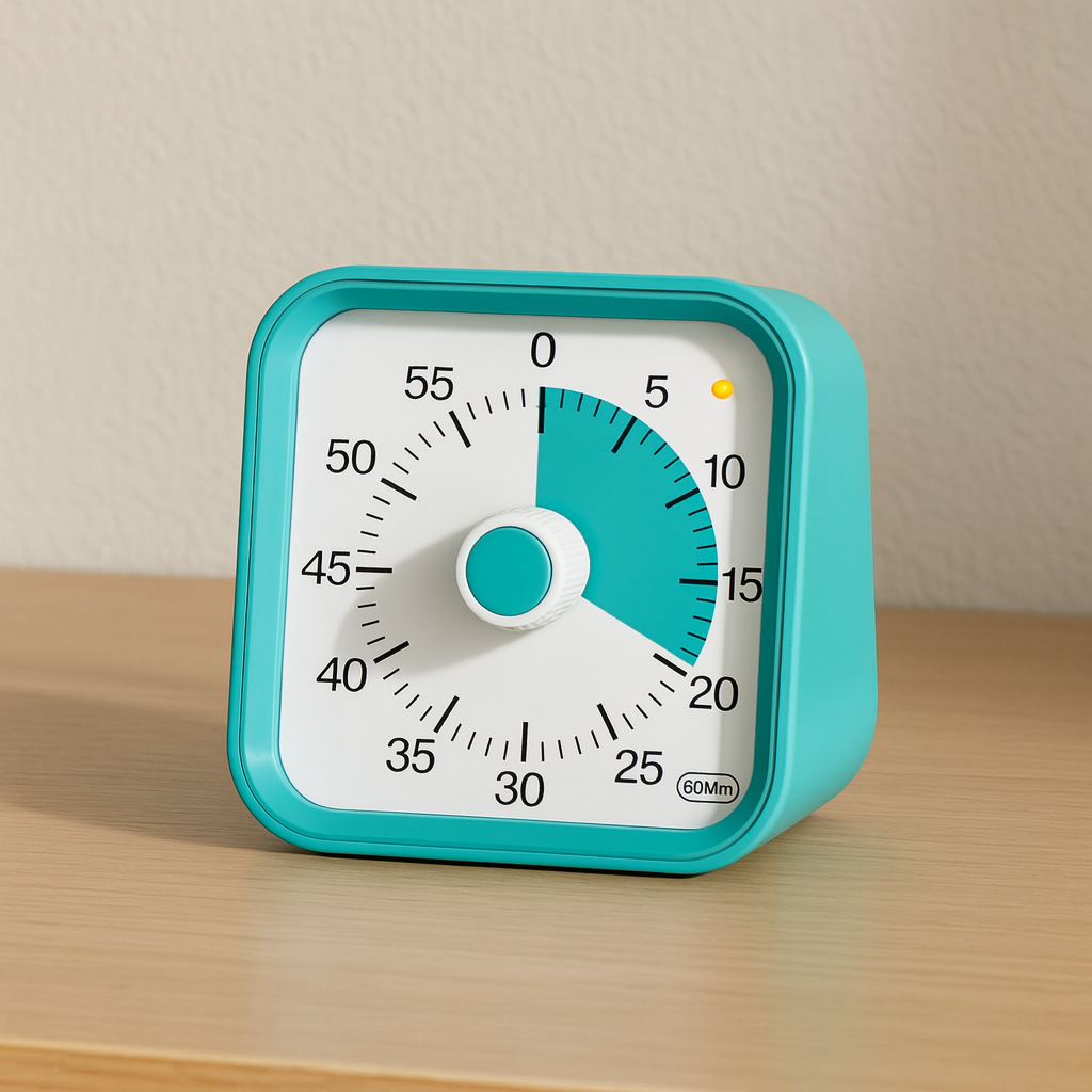 Visual countdown timer on a clear desk